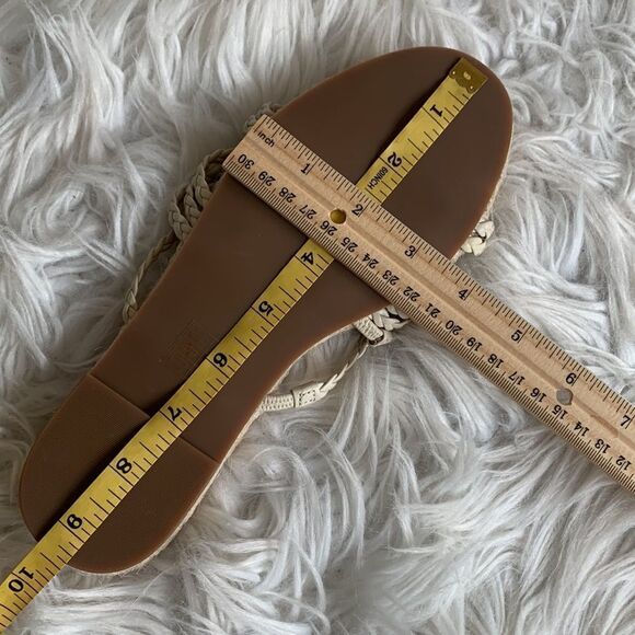 MADEWELL Kathryn Espadrille Slide Sandal braided Leather straps cream NWOT - Picture 9 of 11